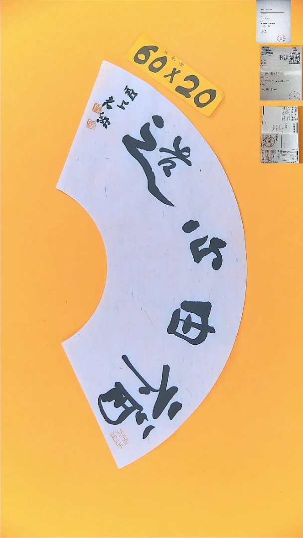 书法江孝龙书法扇面福利福由心造60*20
