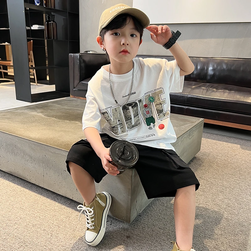 MK&UR.BV男童夏装套装2025新款儿童装夏款运动男孩中大童薄款酷帅