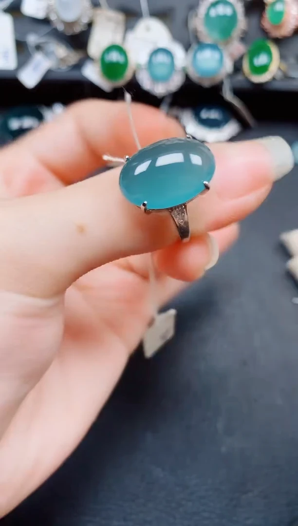 银S925镶嵌戒指翡翠翡翠