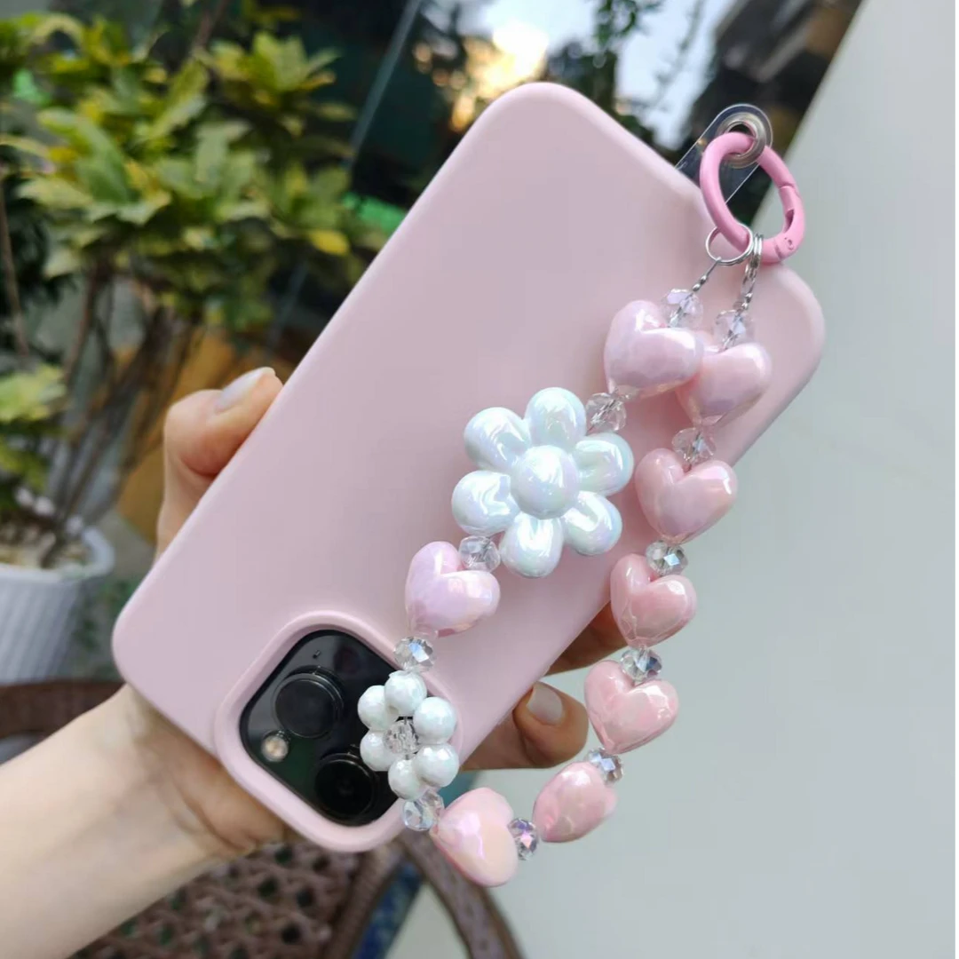 新款高级感创意手机壳挂绳少女ins风链条u盘串珠diy挂件水晶挂坠