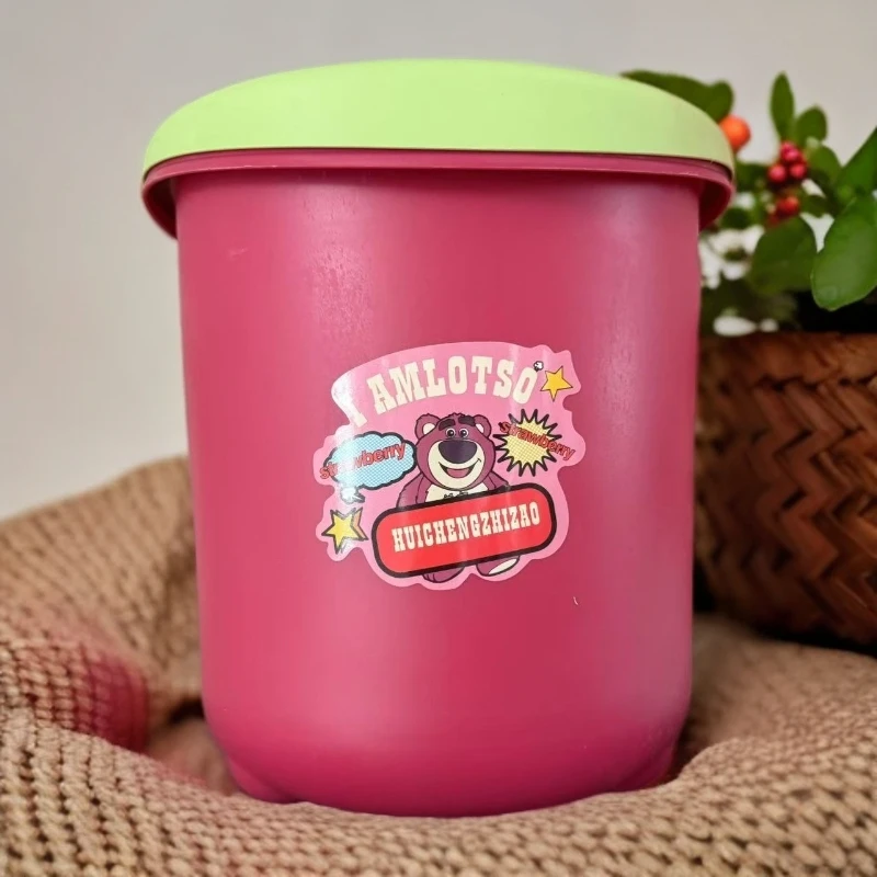 预售新疆【2个】草莓熊创意卡通垃圾桶厨房加厚垃圾桶家用收纳桶
