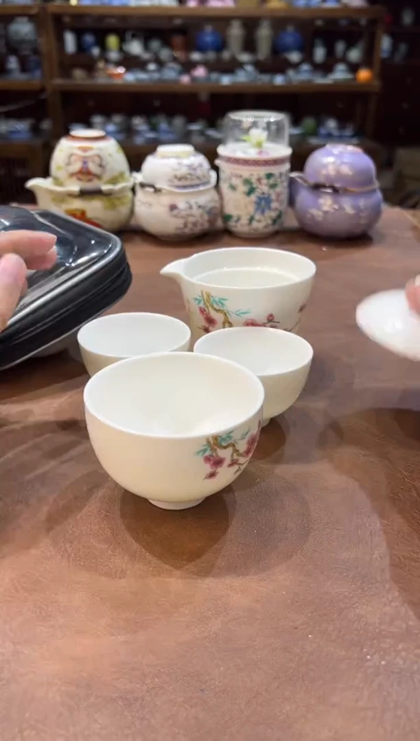 真的很便宜超好看会开片的旅行茶具