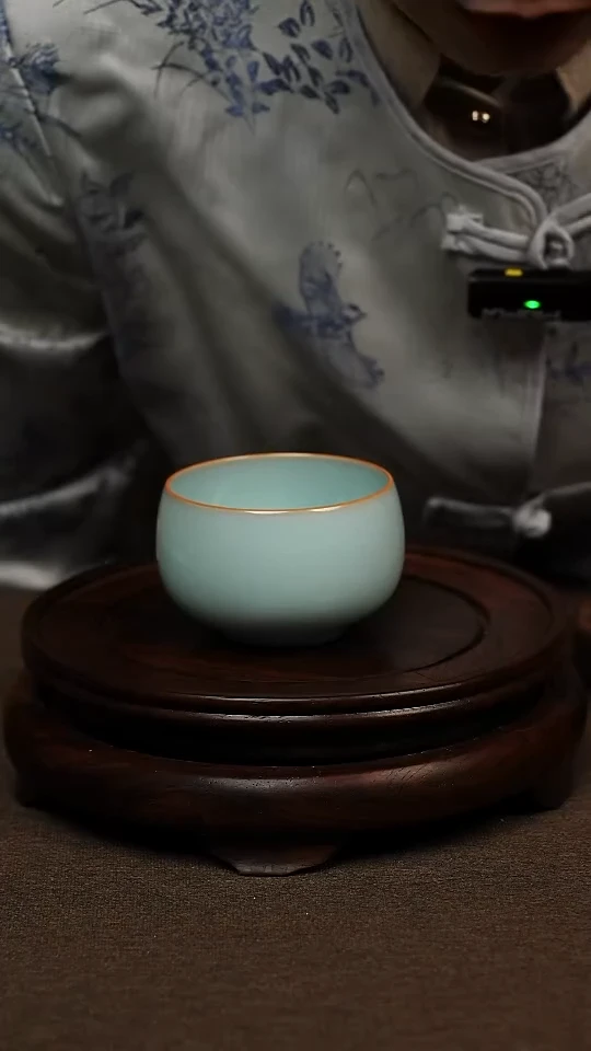 瓷片天青色全手工大禅定杯150ml微瑕不带礼盒