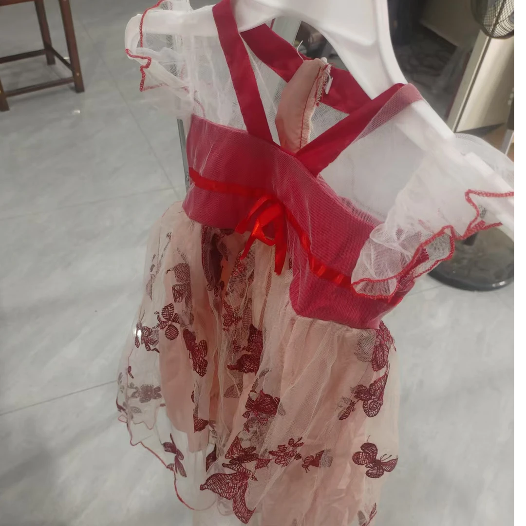 公主裙夏季女碎花连衣裙刺绣百搭女童吊带休闲