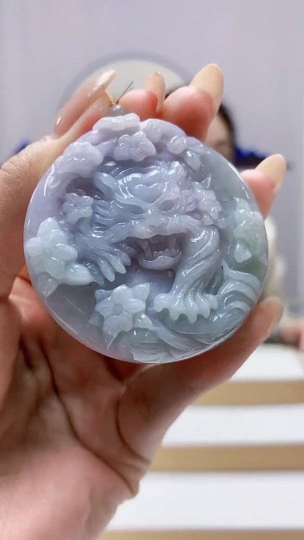 未镶嵌定制翡翠5160MM-毛货挂件81