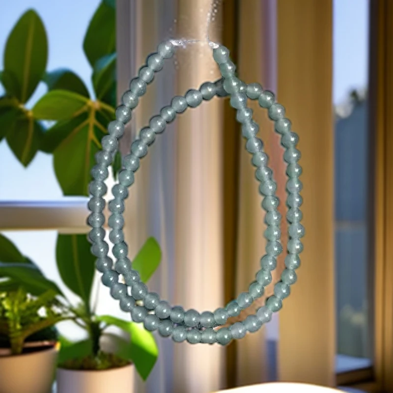 热卖爆款-卡4mm散珠蓝水小米珠90颗左右赠送弹力绳多样性发货