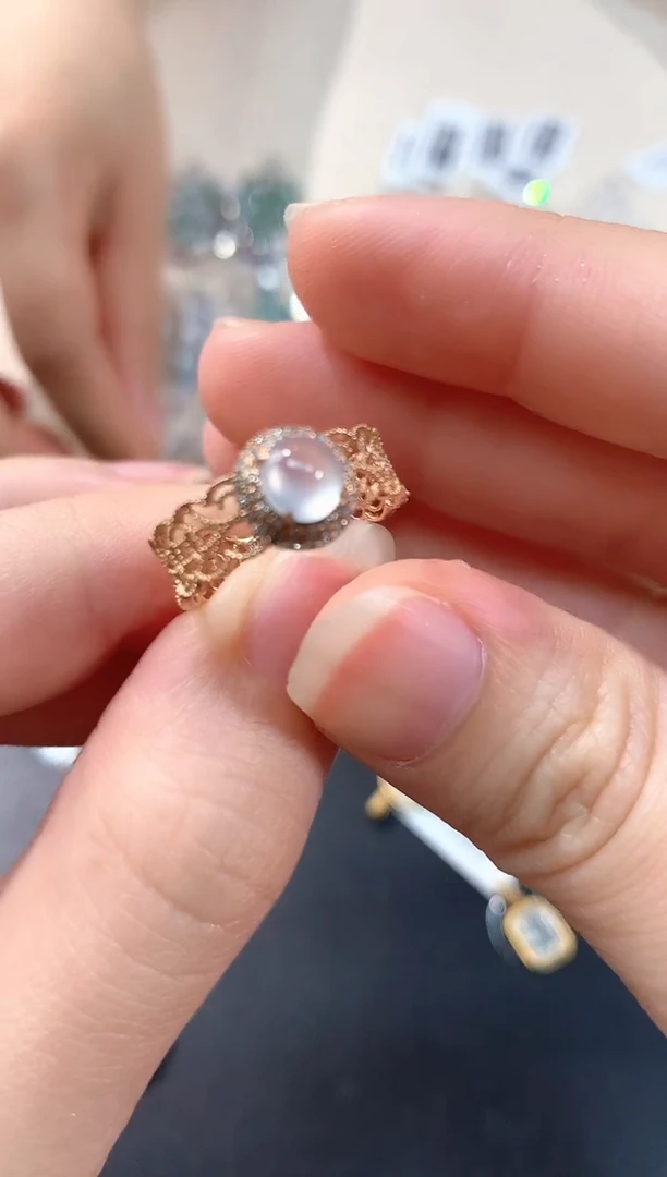 翡翠戒指18K金镶嵌A22|2980