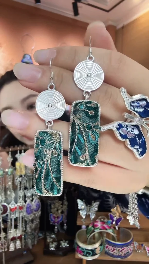 刺绣纯手工民族风耳环