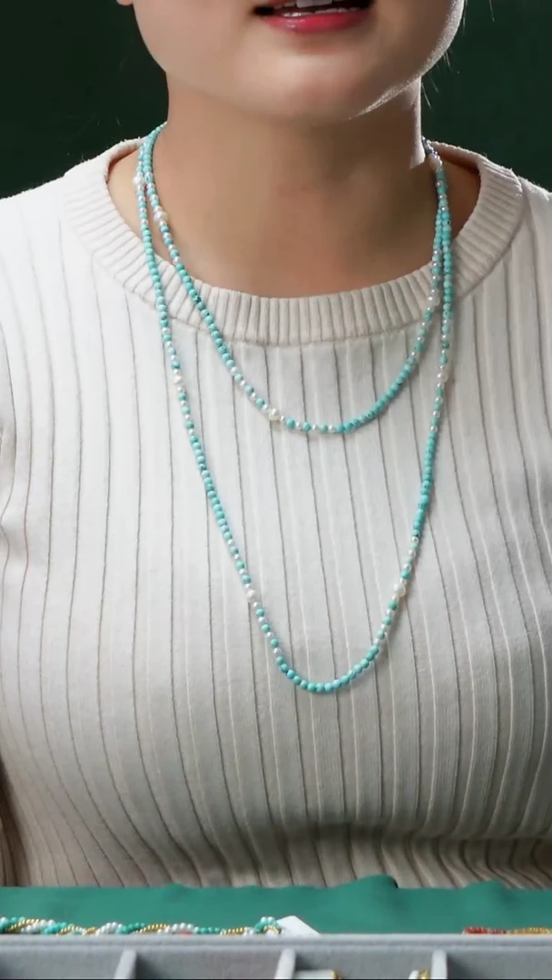 【闪购商品】绿松石项链银S925镶嵌发货一件