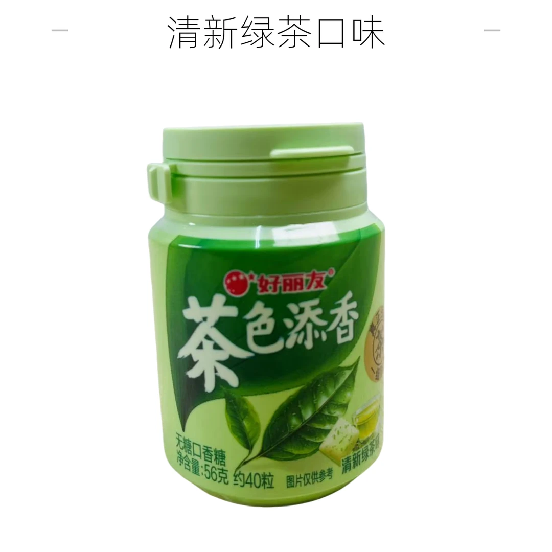 好丽友清新绿茶味56g|瓶