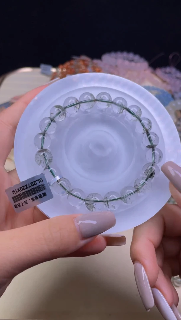 水晶手链未镶嵌z4-3绿幽灵10mm