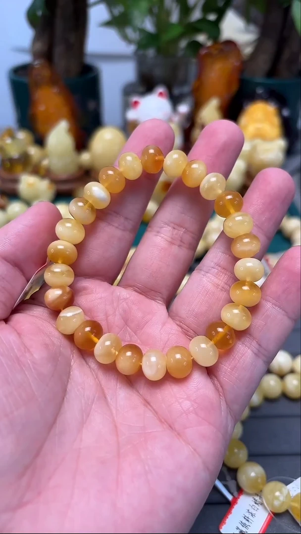 手串琥珀未镶嵌p2【特价福利】精工算盘珠手串 11.77克 9+mm