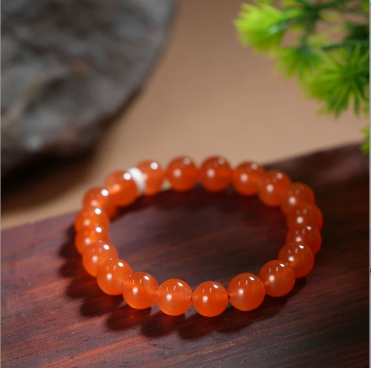 【老掌柜】8mm冰红/南红手串  G042101