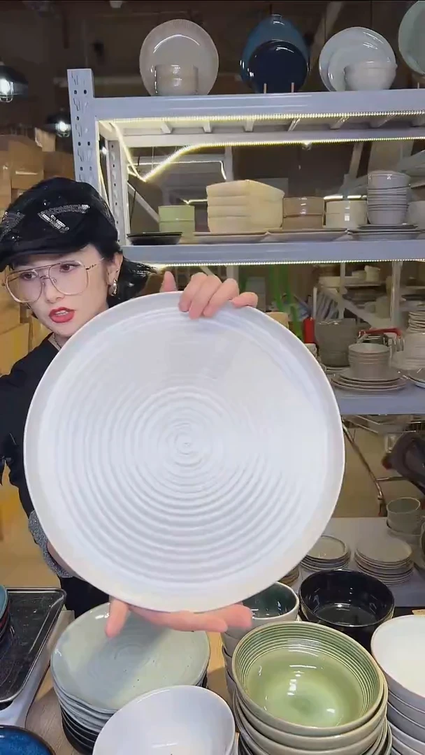瓷06（大盘鸡）外贸尾货高温釉下彩陶瓷餐具默认微瑕