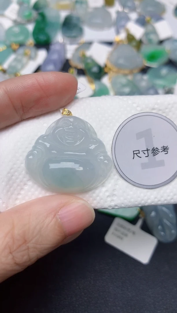 颈饰18K金镶嵌翡翠天然缅甸A货翡翠