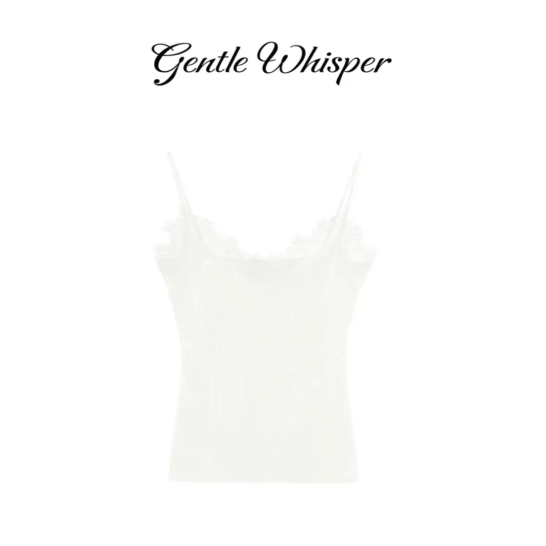 【睫毛蕾丝】Gentle Whisper舒适时尚打底羊毛磨绒蕾丝睫毛带杯吊带