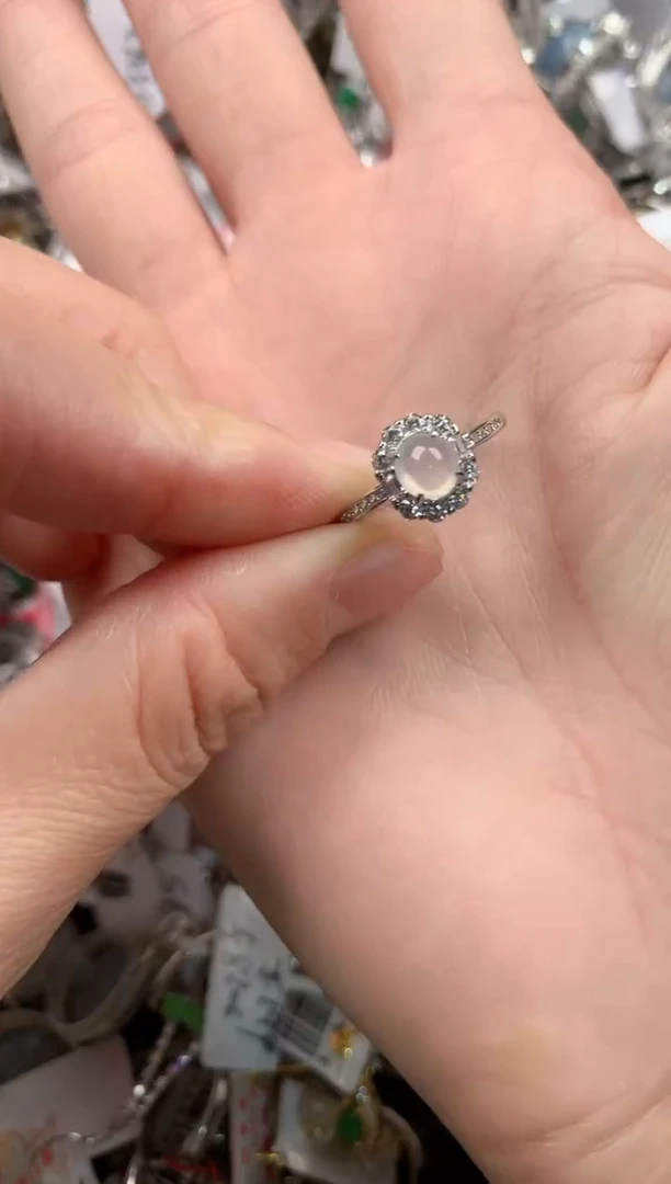 银S925镶嵌戒指翡翠222   5