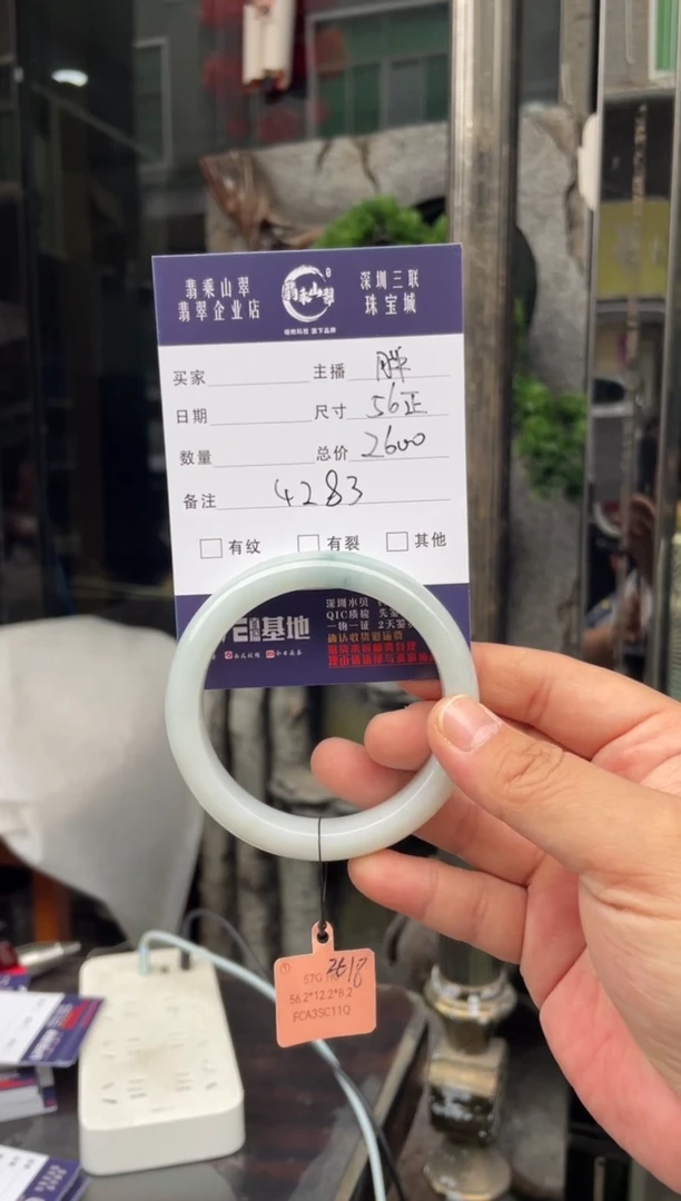 未镶嵌手镯翡翠W 56正圈 4283
