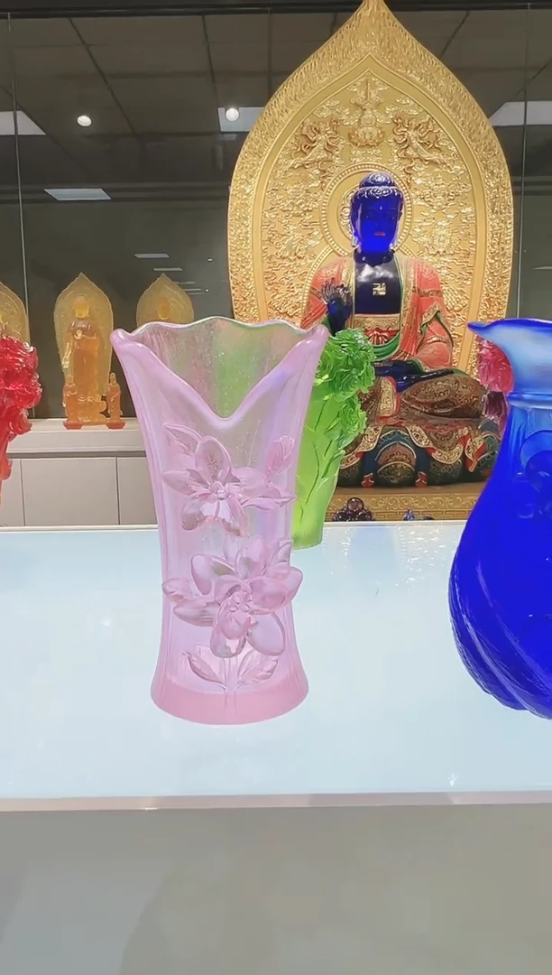 手工艺品琉璃古法琉璃栀子花花瓶