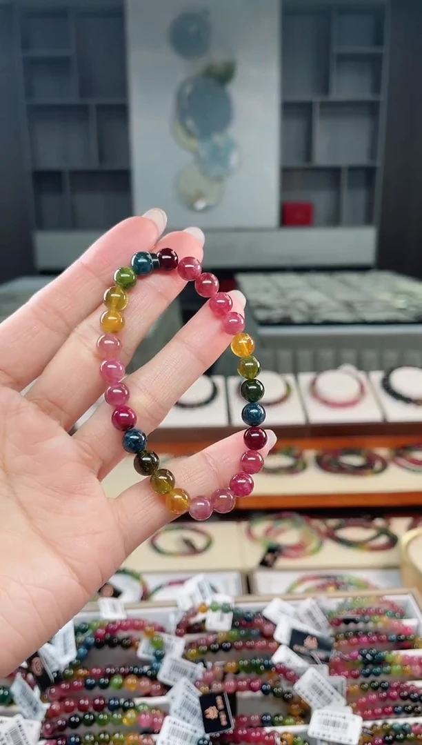 未镶嵌老矿碧玺单圈手串7mm+碧玺碧玺多样性发一条T