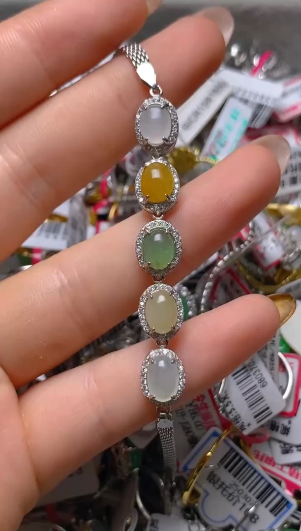 银S925镶嵌戒指翡翠百内无证书