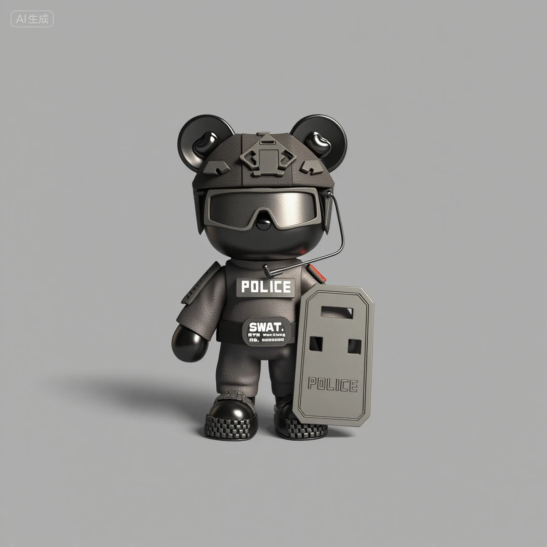 新T警  （32厘米）  居家装饰潮流艺术品摆件 （熊子路团队出品）手工