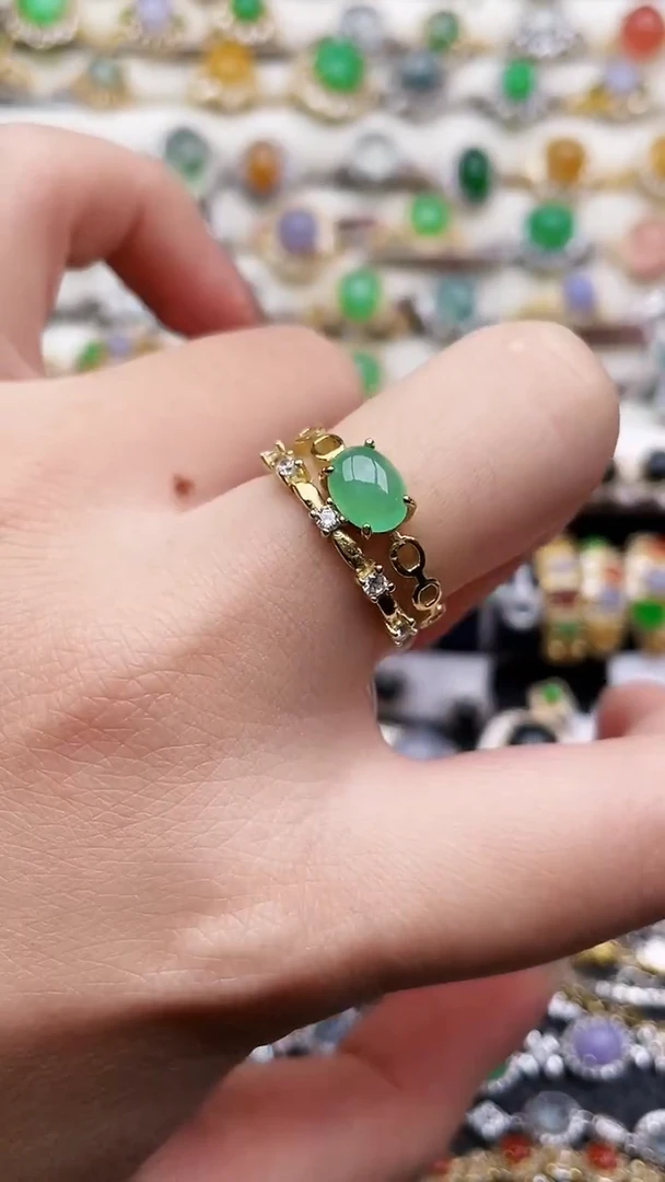 银S925镶嵌戒指翡翠27