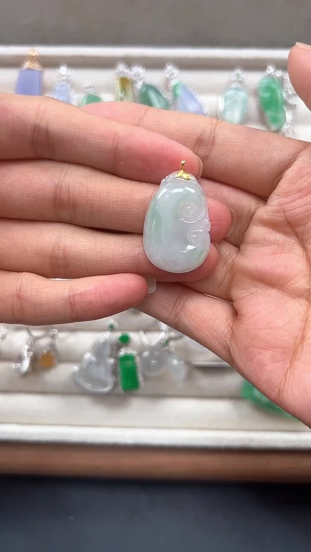 吊坠(不含链)18K金镶嵌翡翠缅甸珠宝严选馆XJ