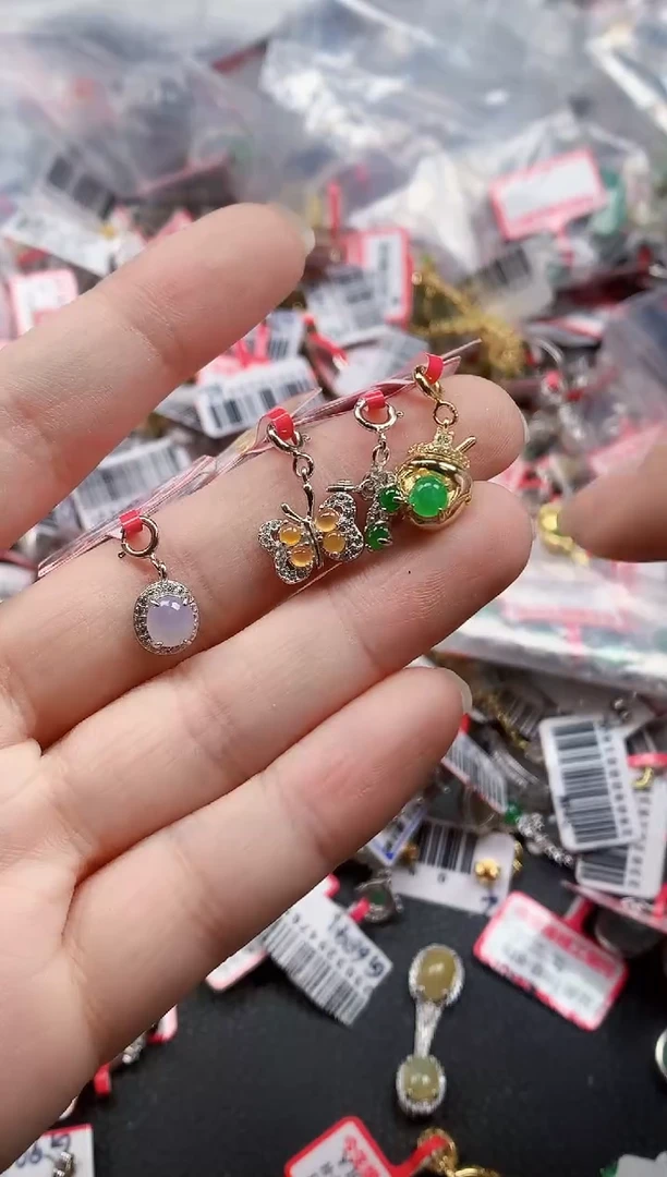 银S925镶嵌戒指翡翠天然A货缅甸翡翠