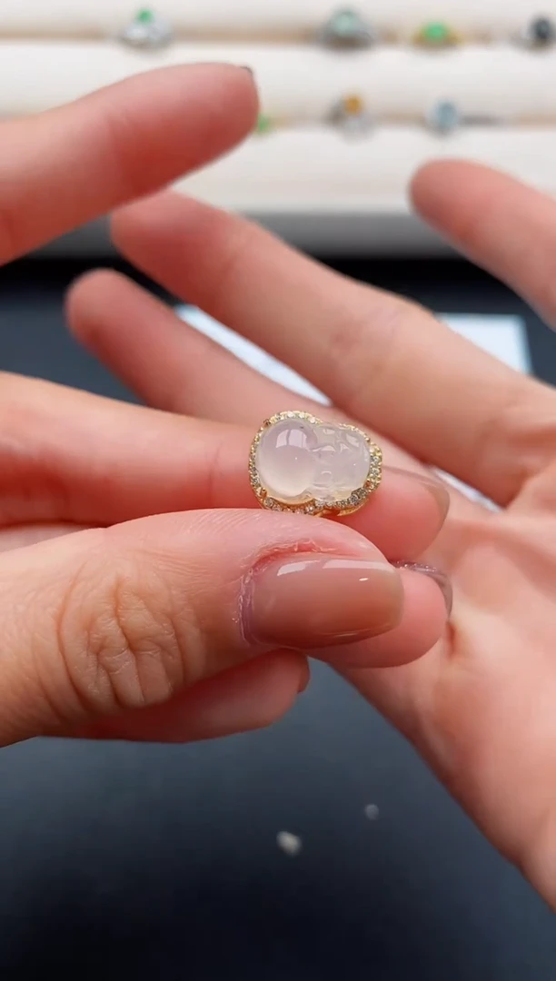 银S925镶嵌戒指翡翠3333333+3