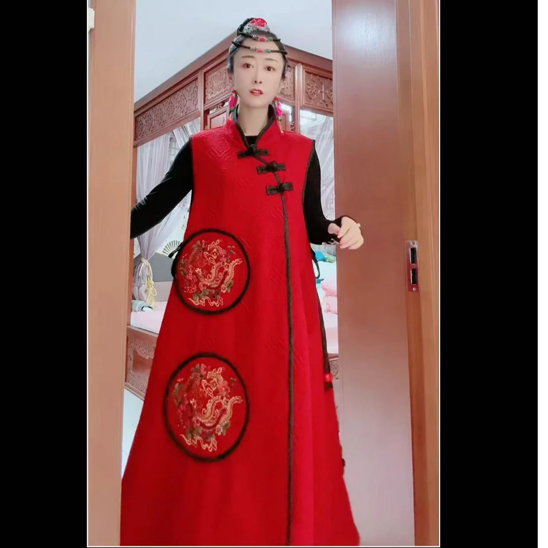 你的我的中国风长马甲唐汉布衣新款N