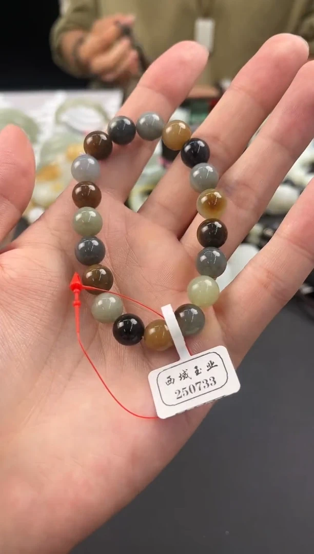 未镶嵌手串和田玉若羌楼兰三色手串卡10微色差