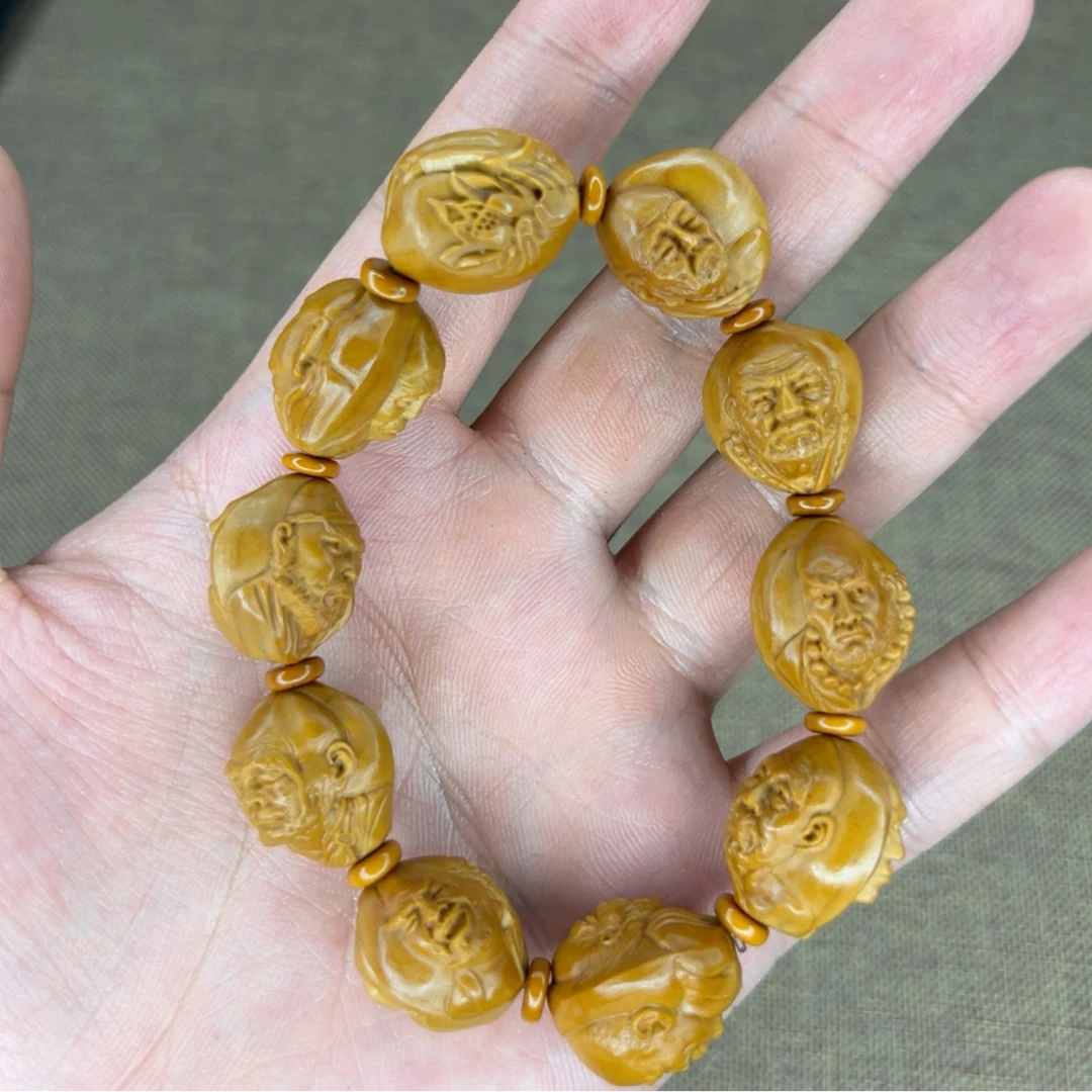 橄榄核雕1.8双面浮雕十八罗汉手串