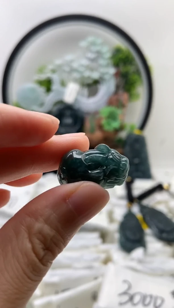 翡翠未镶嵌颈饰貔貅