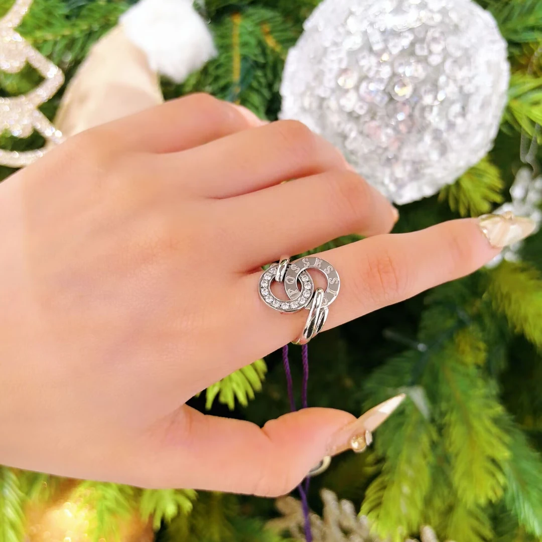 99新 Piaget/伯爵 双圆饼钻戒/k18白金/#53/101105