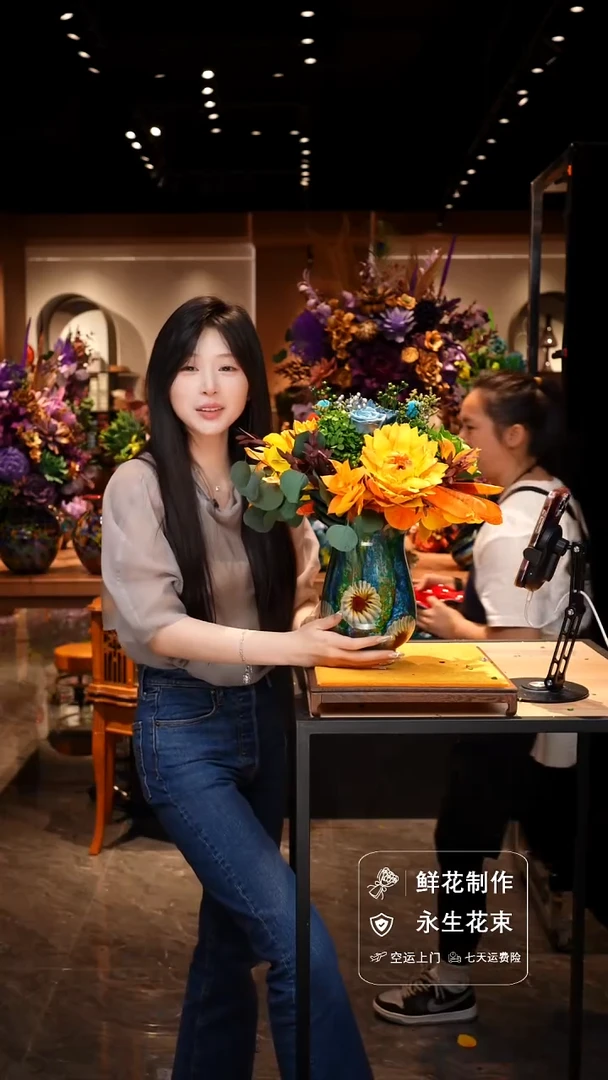 手工艺品琉璃手工花器花束空运包邮送货上门-以图片为准