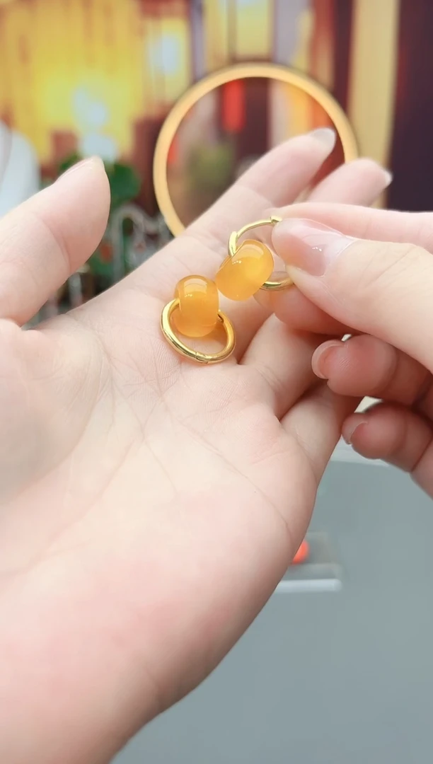 未镶嵌耳钉玛瑙/玉髓536