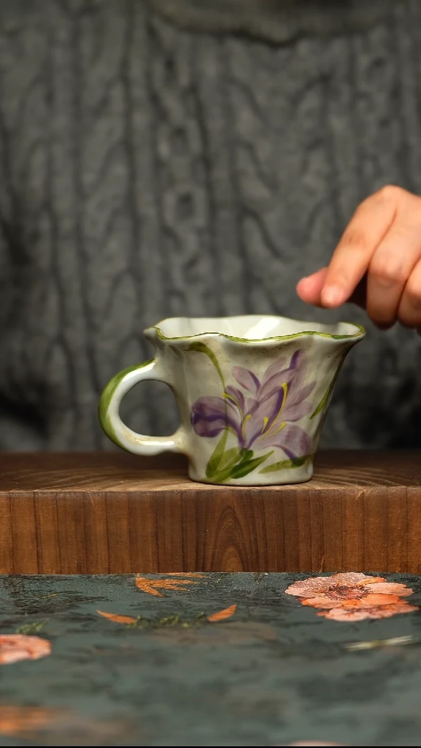 杯釉下彩手工手绘同款陶器