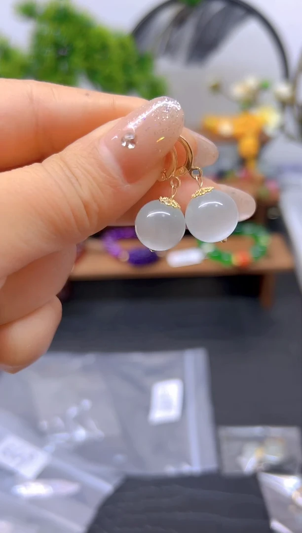 【闪购商品】碧玺猫眼耳饰14K金镶嵌耳饰699