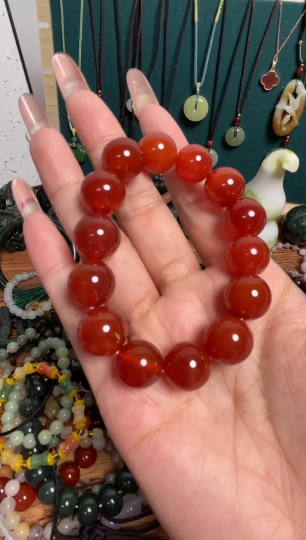 未镶嵌手串玛瑙/玉髓14mm单圈手串