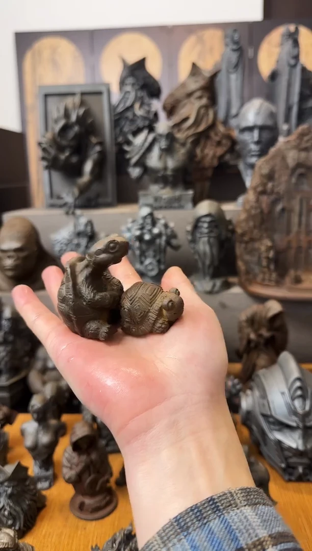 铁实心铁艺摆件~~金钱龟，坐地小乌龟（锈色）