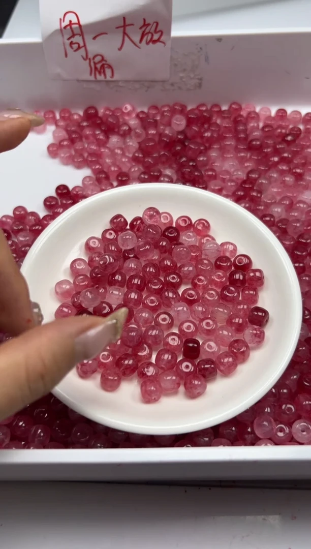 未镶嵌颈饰碧玺w1815粉碧玺老型8*6mm*20颗