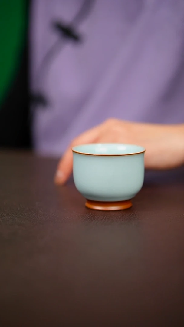 天青铜口美人杯不完美简装