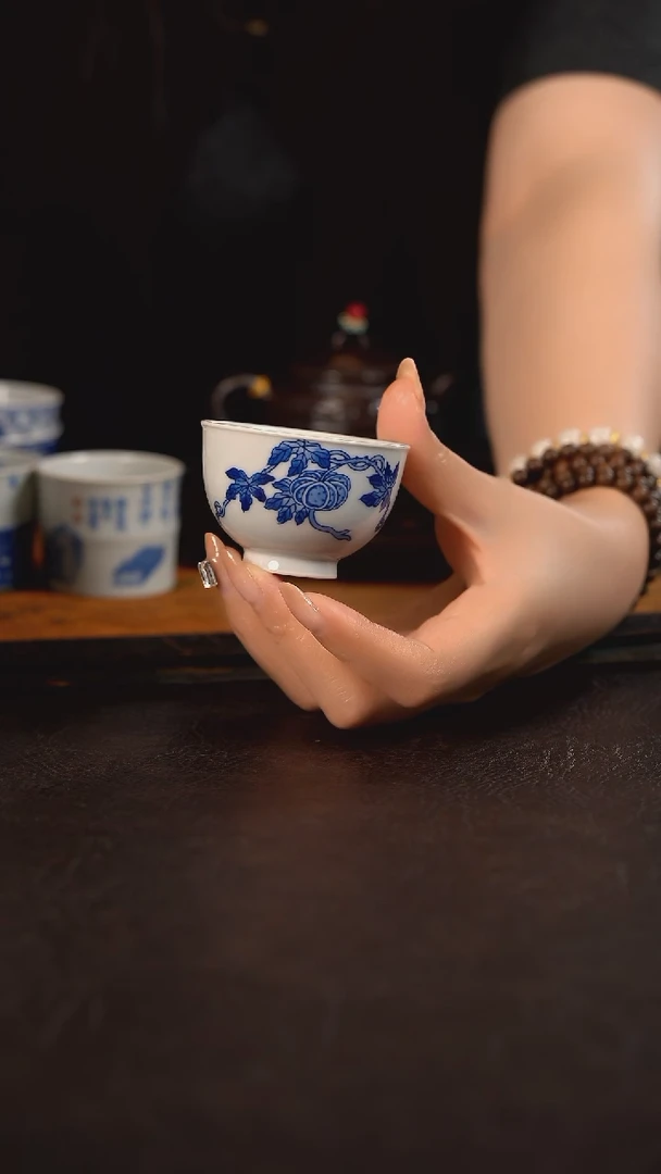 杯HLX陶瓷折枝南瓜鸡心杯