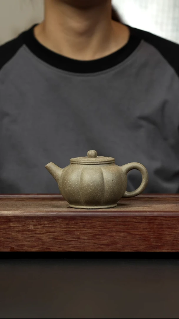 紫砂茶壶岩中泥三拼 灯笼壶 青色