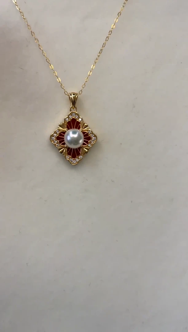 颈饰银S925镶嵌海水珍珠