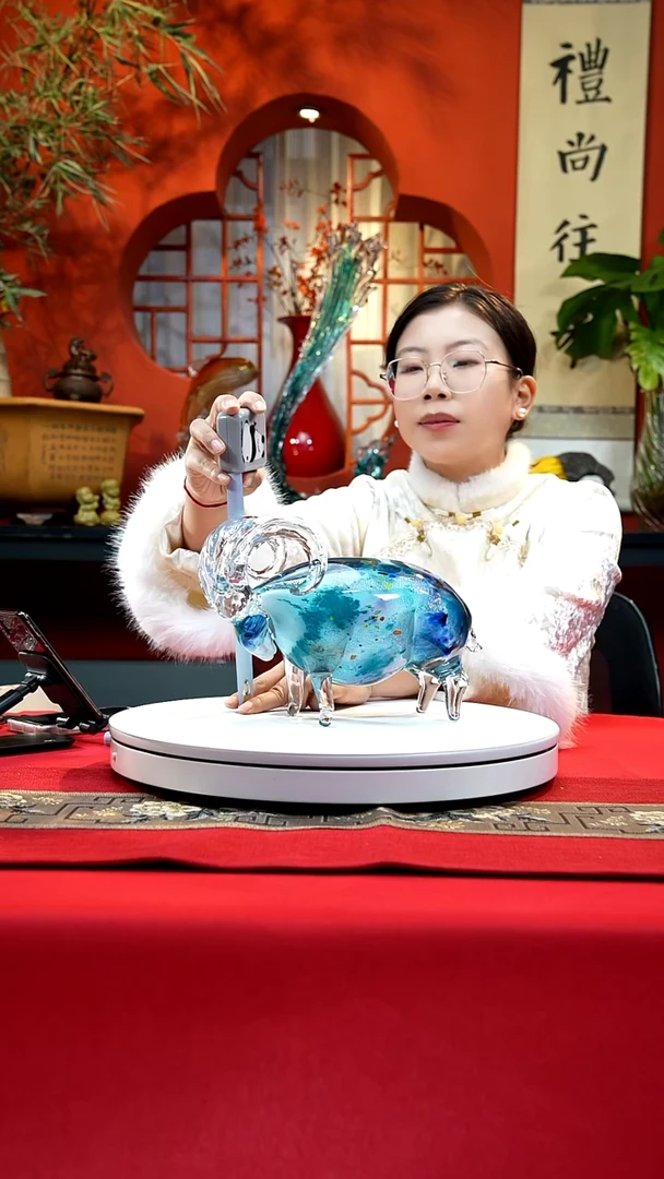 手工艺品琉璃莫奈羊