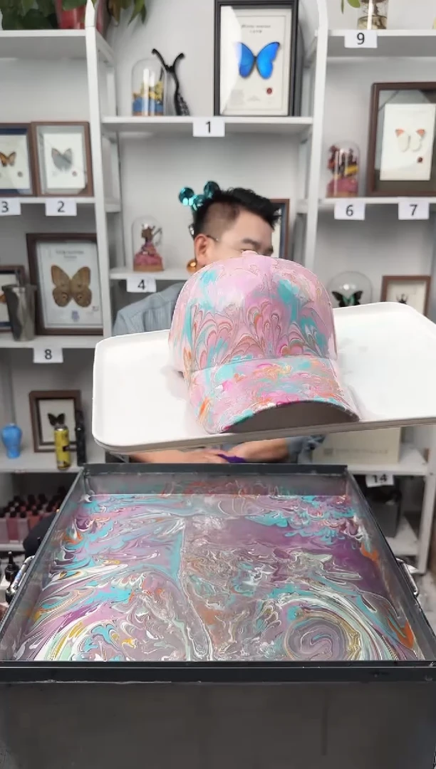 纯棉成人款凤尾纹水拓帽