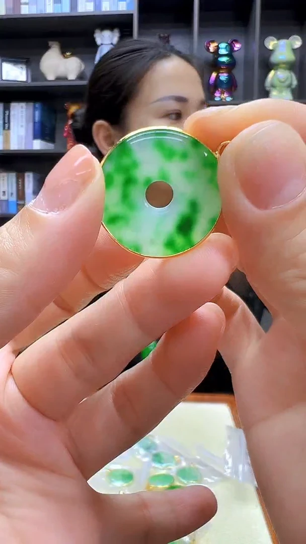 翡翠14K金镶嵌颈饰丹丹diy劲饰