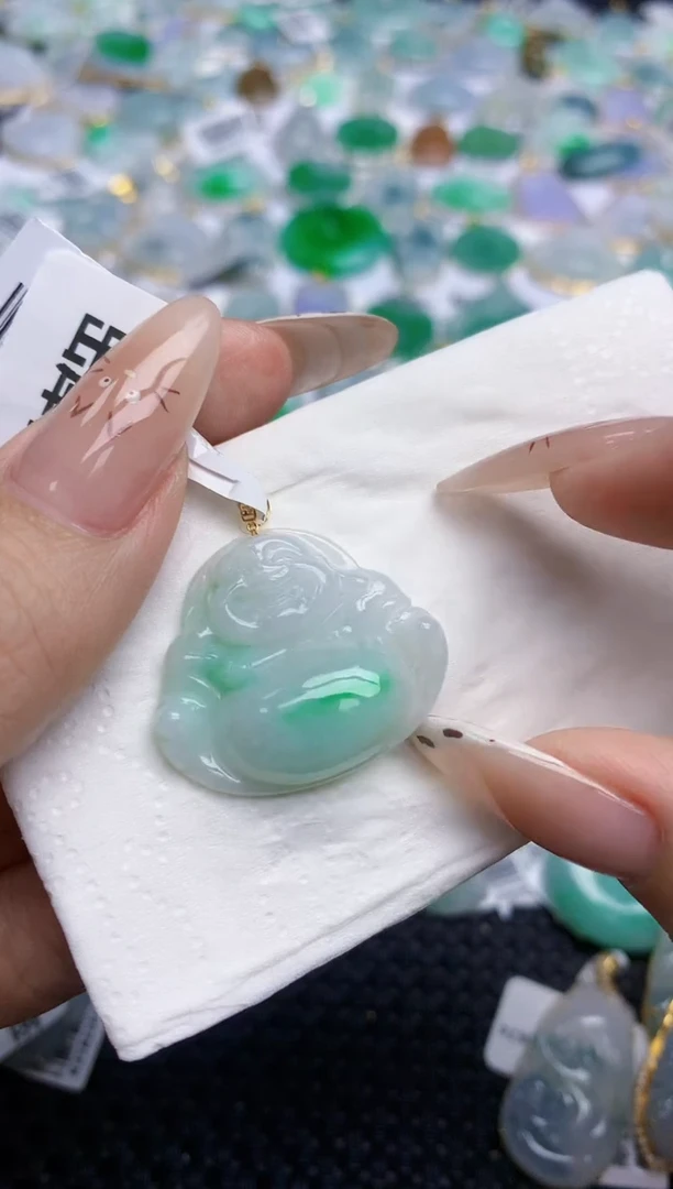 翡翠18K金镶嵌颈饰341    天然翡翠A货